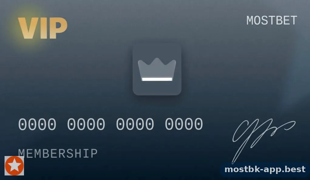 VIP-карта участника программы лояльности Mostbet